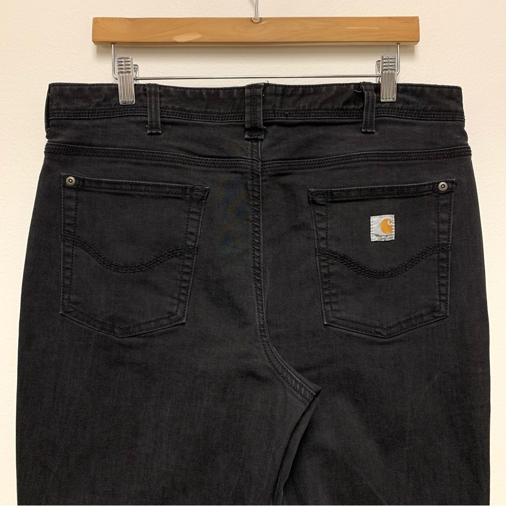 Carhartt Original Fit Jasper Bootcut Jeans Size 14 Regular Black Stretch 100649 - Picture 7 of 11